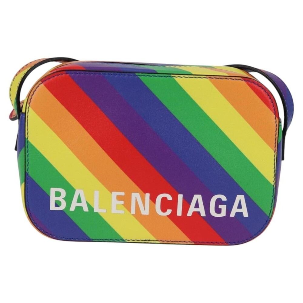 Balenciaga Leather Camera Bag XS Shoulder Bag Rainbow